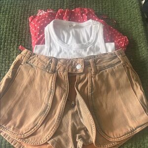 We The Free Tan Jean Shorts